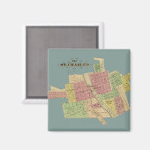 Aimant St Charles ILLINOIS 1871 CARTE FOX RIVER KANE COMT (Recto/Verso)