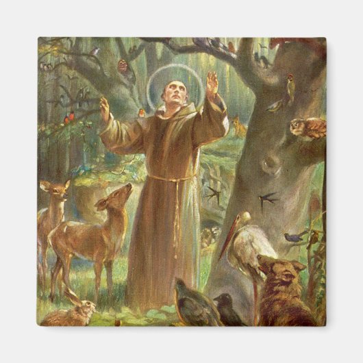 Aimant St Francis of Assisi preaching to animals (Devant)