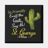 Aimant St George Cactus Funny Retro (Devant)
