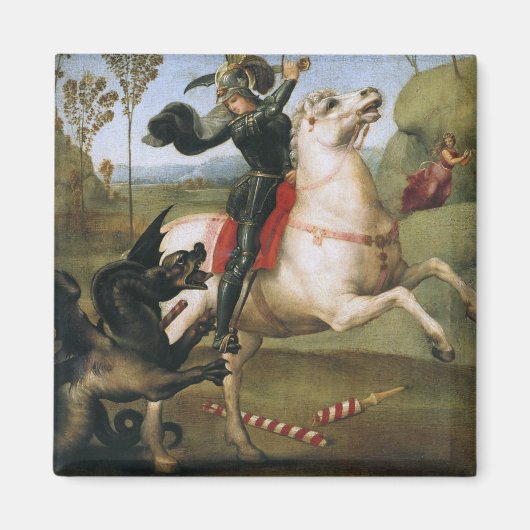 Aimant St. George Combattre Dragon Raphael Art (Devant)
