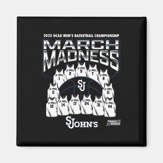 Aimant St. John's March Madness 2025 Men's Sketll Nil  (Devant)