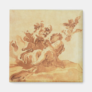 Aimant St Joseph adorant l'enfant du Christ (stylo,