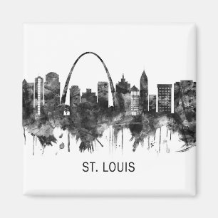 Aimant St. Louis Missouri Skyline BW