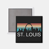 AIMANT ST. LOUIS MISSOURI SKYLINE VINTAGE SUNSET (Recto/Verso)