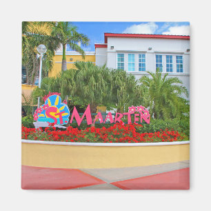 Aimant St Maarten, signe bienvenu, photographie,