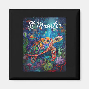 Aimant St. Maarten Tortue de mer Surf Voyage St. Martin S