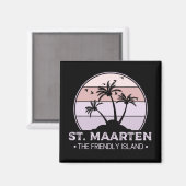 Aimant St Martin Le sympathique rétro de l'île Sint Marti (Recto/Verso)