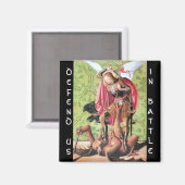 Aimant ST. MICHAEL, DRAGON ET JUSTICE, vert rouge brun (Recto/Verso)