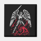 Aimant St Michael The Archangel Defeats Satan Catholic  (Devant)