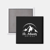 Aimant St. Moritz Suisse Station de ski Ski Snowboard (Recto/Verso)