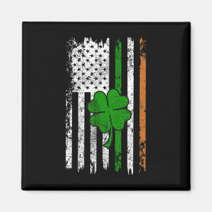 Aimant St Patrick Day Drapeau irlandais américain Retro S