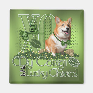 Aimant St patrick - je charme chanceux - corgi - Owen