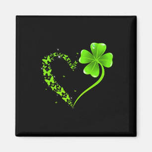 Aimant St Patrick Jour Vert Papillon Trèfle Cœur Femme