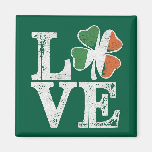 Aimant St Patrick Love Chance Irlande Trèfle Vert  (Devant)