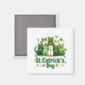 Aimant St Patricks Catricks Day Chats Saint Pattys Femmes (Recto/Verso)