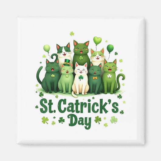 Aimant St Patricks Catricks Day Chats Saint Pattys Femmes (Devant)