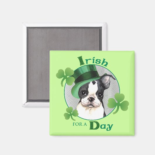 Aimant St. Patrick's Day Boston Terrier (Recto/Verso)