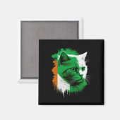 Aimant St. Patrick's Day Chat Drapeau irlandais Hommes fe (Recto/Verso)