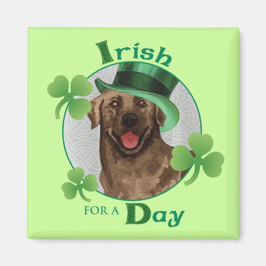 Aimant St. Patrick's Day Chocolate Lab (Devant)