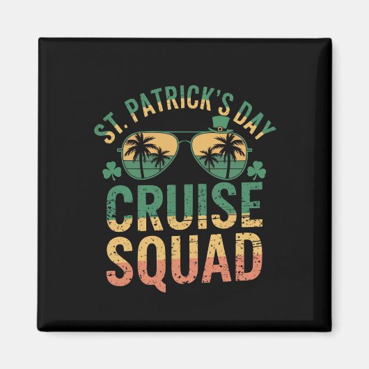 Aimant St Patrick's Day Cruise Squad Amusant Famille Matc (Devant)