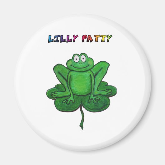 Aimant St Patrick's Day Drôle Lilly Patty Pad Frog (Devant)