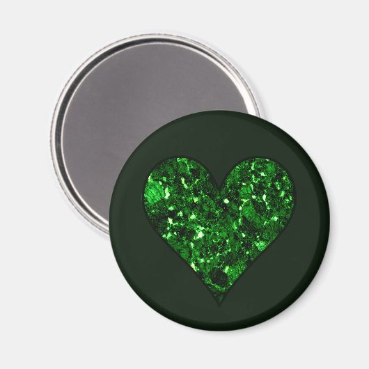 Aimant St. Patrick's Day Emerald Heart (Recto/Verso)