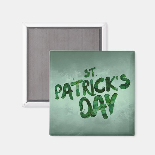 Aimant St Patrick's Day Green Clover Irish Celtic (Recto/Verso)