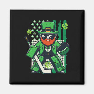Aimant St Patricks Day Hockey sur glace Drapeau américain