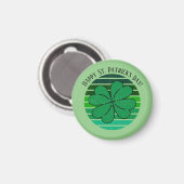 Aimant St. Patrick's Day Irish 4 Leaf Clover Retro (Recto/Verso)