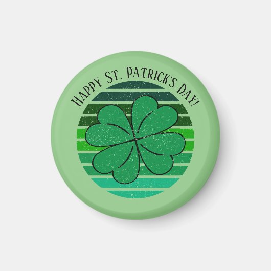 Aimant St. Patrick's Day Irish 4 Leaf Clover Retro (Devant)