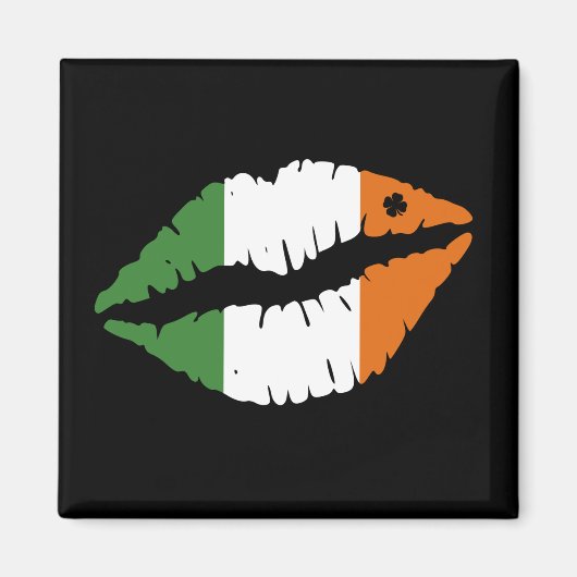 Aimant St Patrick's Day Lucky Shamrock Lips irlandais (Devant)