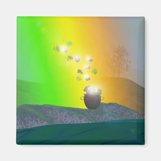 Aimant St. Patrick's Day - Rainbow Gold (Devant)