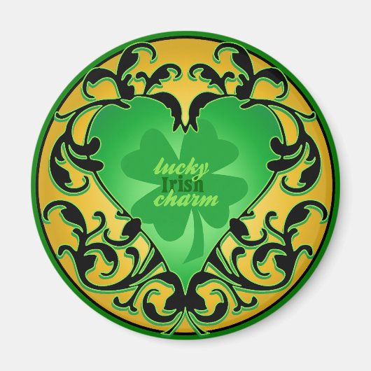Aimant St. Patrick's Heart Lucky Charm (Devant)