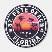 Aimant St. Pete Beach Floride Retro Sunset Souvenirs 60s (Devant)