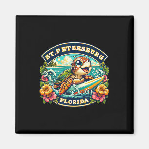 Aimant St. Petersberg Floride Mignonne Tortue de Mer Surf
