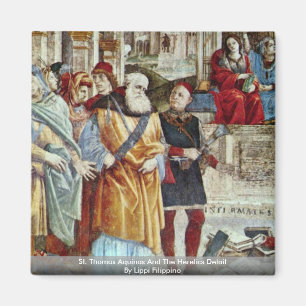 Aimant St Thomas Aquinas et le petit groupe de hérétiqu