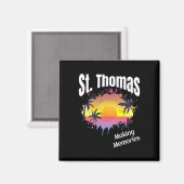 Aimant St Thomas Faire des souvenirs de jumelage vacances (Recto/Verso)