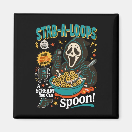 Aimant Stab-a-loops Horror Cereal Box Halloween Killer Br (Devant)