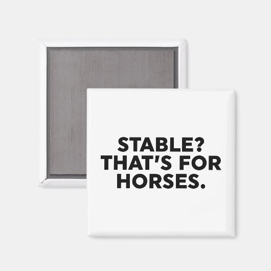 Aimant Stable ? C'est pour les chevaux. (Recto/Verso)