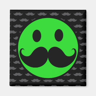 Aimant Stache Mustache verte Retro