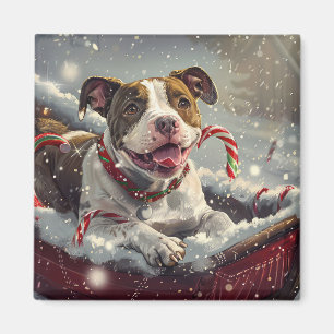 Aimant Staffordshire Américain Fête de Noël