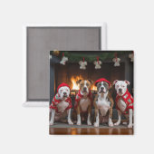 Aimant Staffordshire américain près de la cheminée Noël (Recto/Verso)