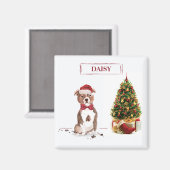 Aimant Staffordshire Bull Terrier Funny Chien de Noël (Recto/Verso)
