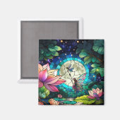 Aimant Stained Glass Little Fairy With Dragonfly (Recto/Verso)