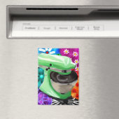 Aimant Stand Mixer Funky Art Abstrait Vert rose (In Situ (Lave-vaisselle))