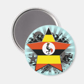 Aimant Star de l'Ouganda (Recto/Verso)