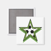 Aimant star de soccer vert (Recto/Verso)