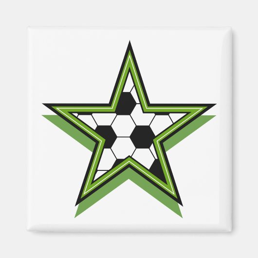 Aimant star de soccer vert (Devant)
