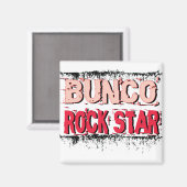 Aimant star du rock bunco en rose (Recto/Verso)