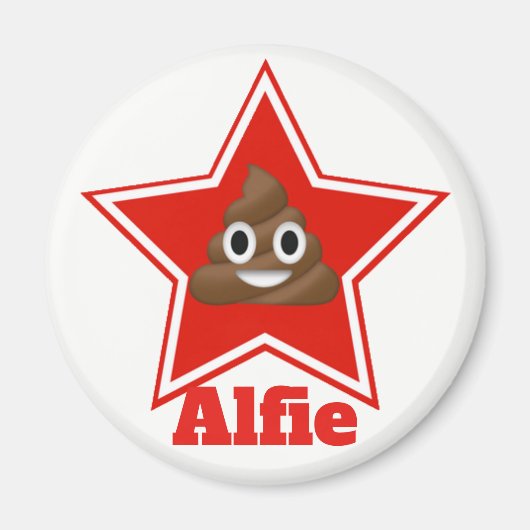 Aimant Star Emoji Poo Personnalisé (Devant)